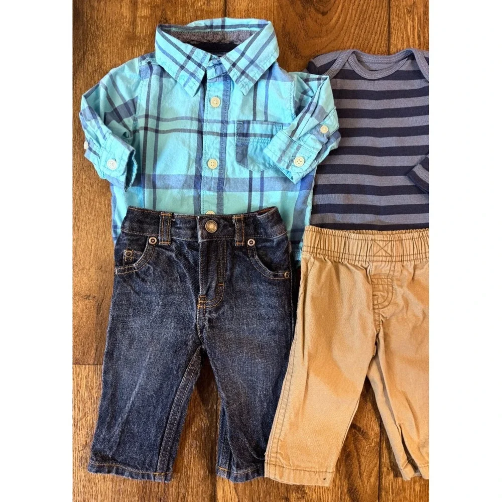 Carter's Baby Boy 3 Months Outfits Lot Jeans Pants Bodysuits‎ Shirts Clothes
